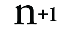 n+1 logo with large n and then +1 on transparent background