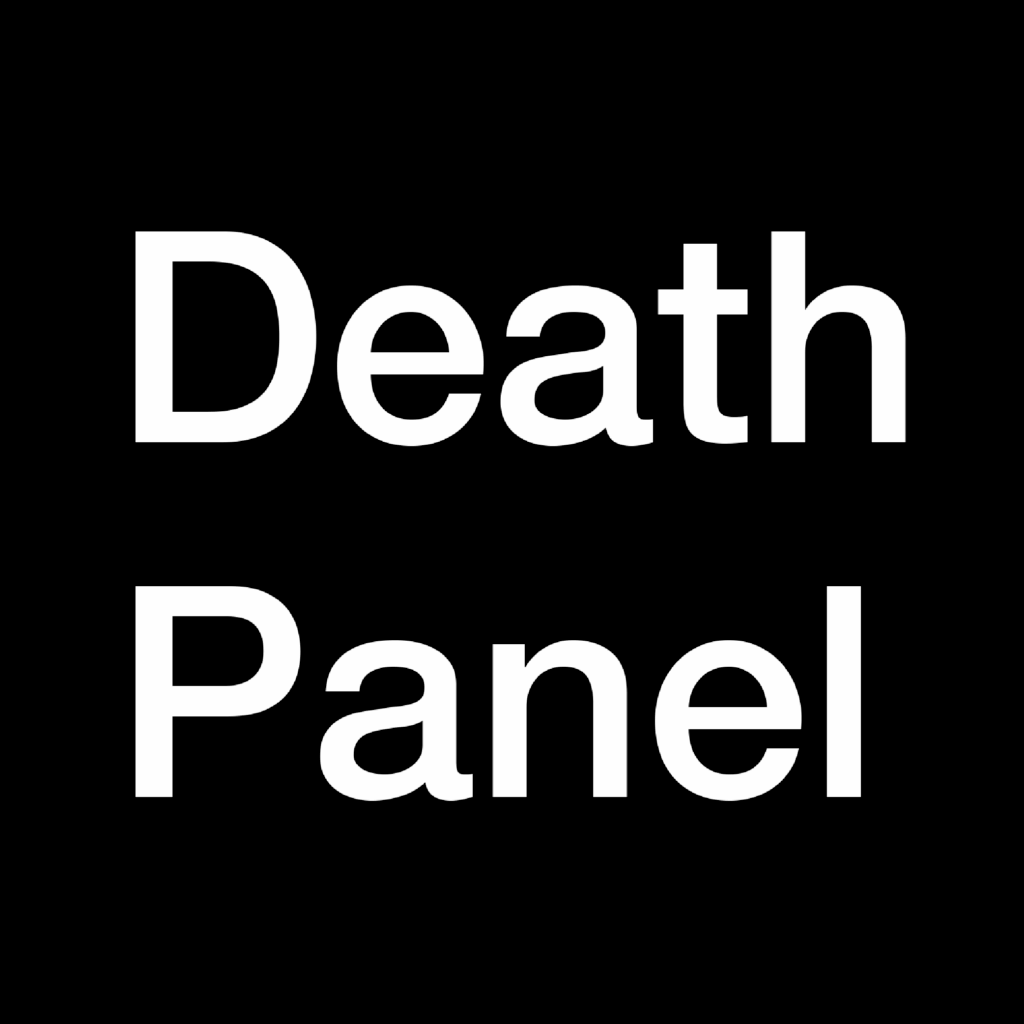 The logo for the podcast Death Panel